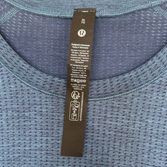 lululemon athletica Men's Metal Vent Tech Short Sleeve Blue Tee, NWT, XL - Picture 4 of 9